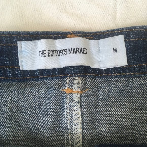 Denim A-Line Skirt with Buttons and Pockets - Picture 4 of 4